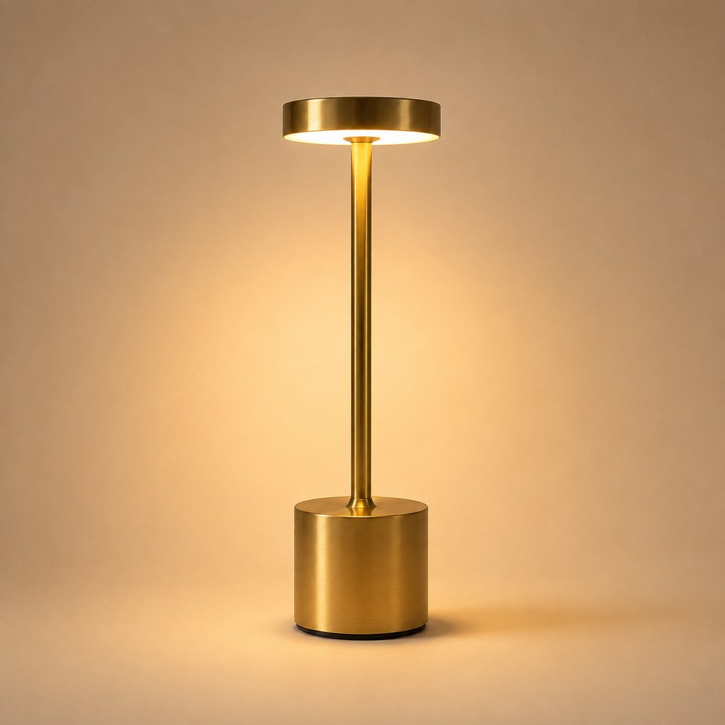 Aurora Touch Lamp - cordless rechargeable LED table lamp with aluminum body