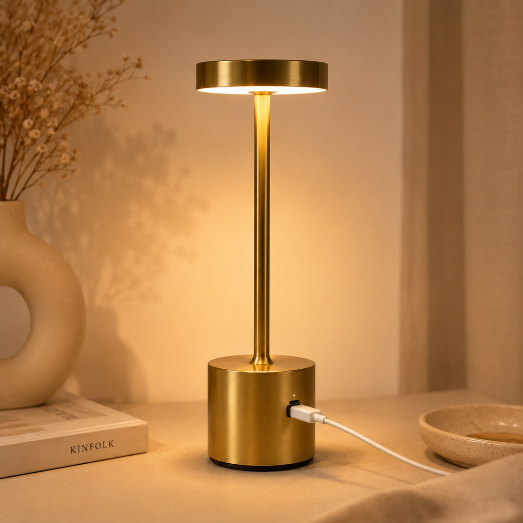 Aurora Touch Lamp USB-C rechargeable modern minimalist design